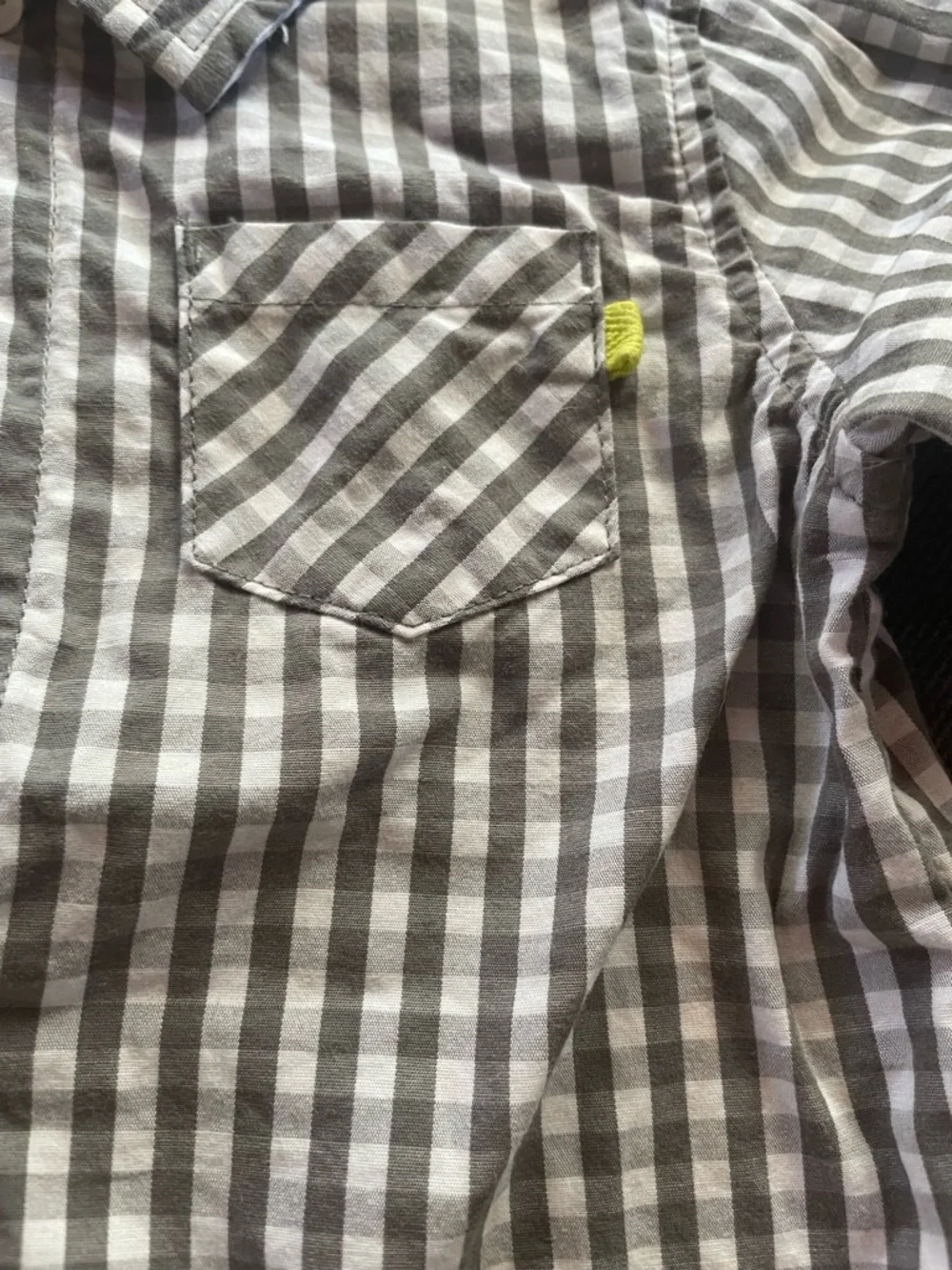 Carter's Gray and White Gingham Button-Down Shirt